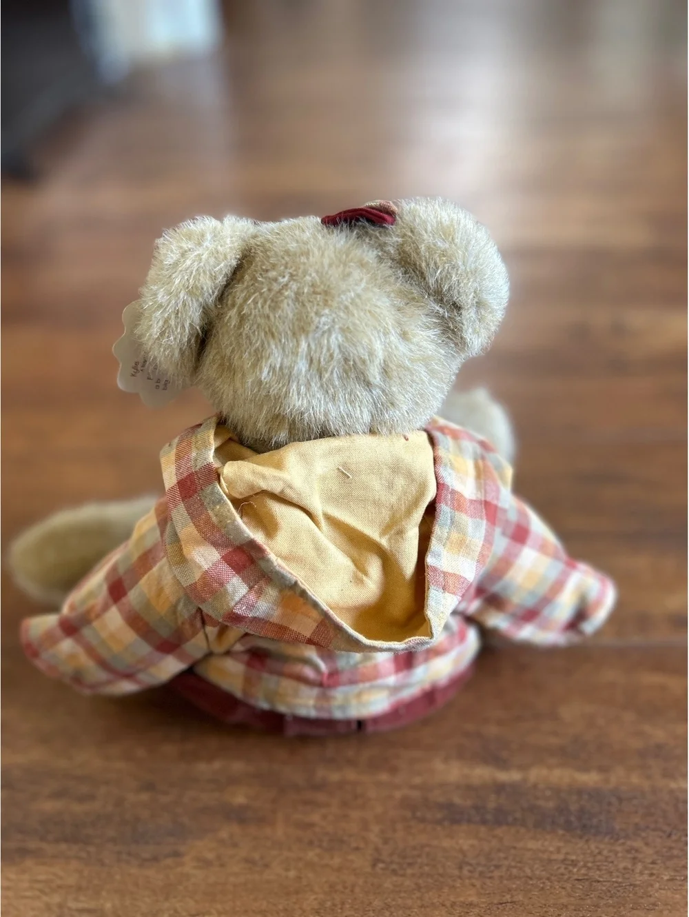 Boyds Heart to Heart Friends Plush Teddy Bear in Plaid Jacket and Corduroy Skirt